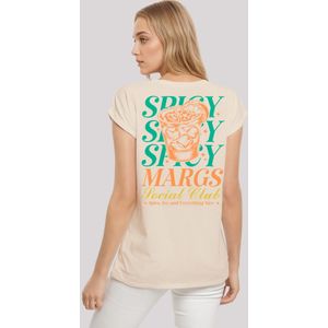 F4NT4STIC Shirt 'Spicy Margarita Social Club'  crème / olijfgroen / smaragd / lichtoranje