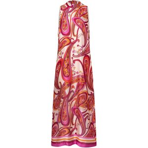 Ana Alcazar Jurk 'Wegana'  crème / lichtoranje / fuchsia / donkerrood