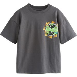 Next Shirt 'Teenage Mutant Ninja Turtles'  donkergrijs / appel / oranje / zwart