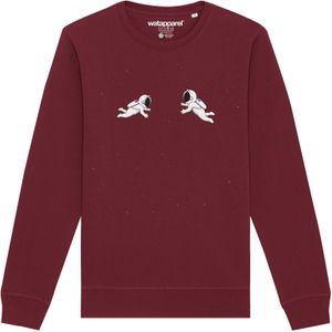 Watapparel Sweatshirt 'Space love'  bourgogne / zwart / wit