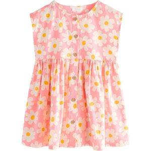 Next Jurk  donkergeel / lichtroze / wit
