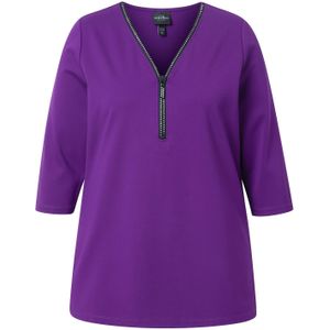 Ulla Popken Shirt  pruim / zwart