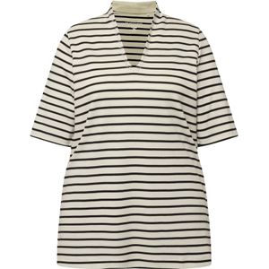 Ulla Popken Shirt  zwart / offwhite