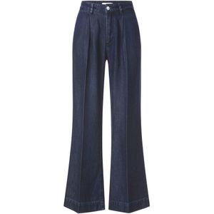 Rich & Royal Bandplooi jeans  donkerblauw
