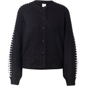 YAS Gebreid vest 'YASOLLY'  zwart / wit