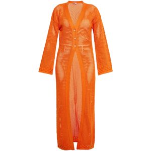 IZIA Gebreid vest  oranje