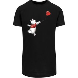 F4NT4STIC Shirt 'Disney Winnie The Pooh Winnie & Balloon'  grijs / rood / zwart / wit
