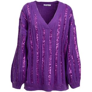 Influencer Trui  lila / donkerlila