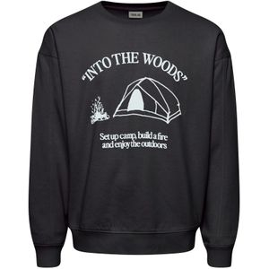 !Solid Sweatshirt 'Hamad'  zwart / wit