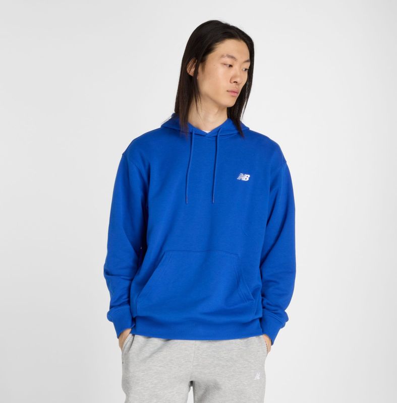 New Balance - Terry - Heren Hoodies - Blauw - Katoen Jersey