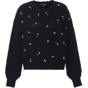 faina Trui  zwart / parelwit