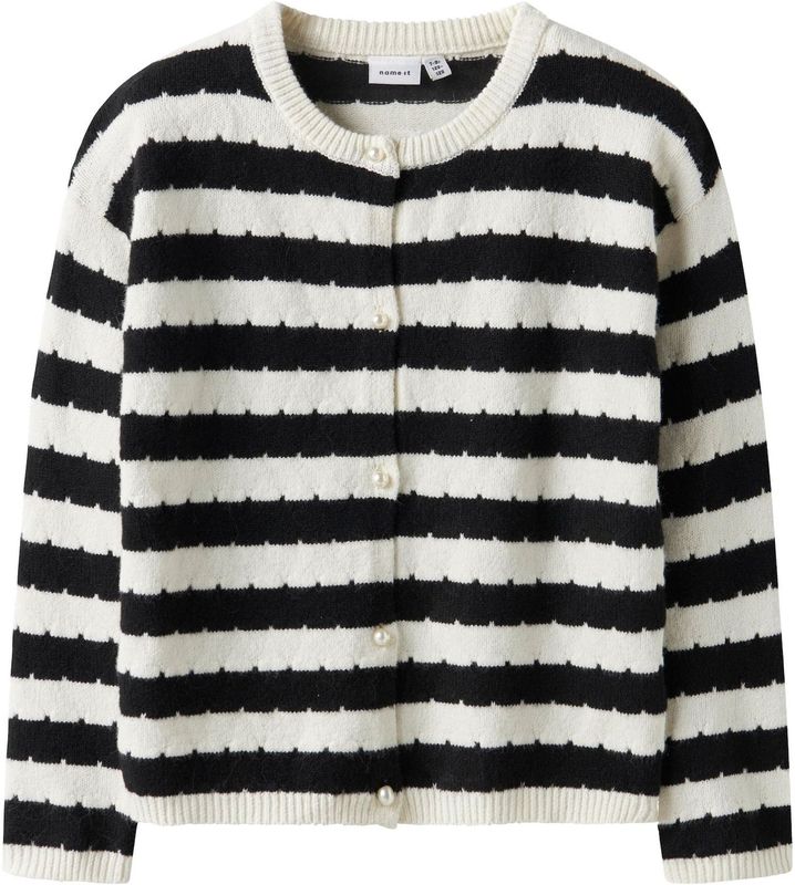 NAME IT Gebreid vest  zwart / wit