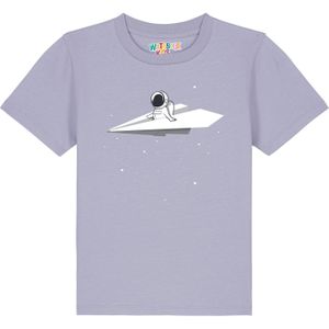 watabout.kids Shirt 'Fly Me To The Moon'  grijs / sering / zwart / wit