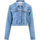 Regular fit jeansjack met kanten boord