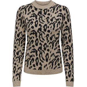 Only - Gebreide Trui - Fossil - Ronde Hals - Lange Mouwen - Regular Fit