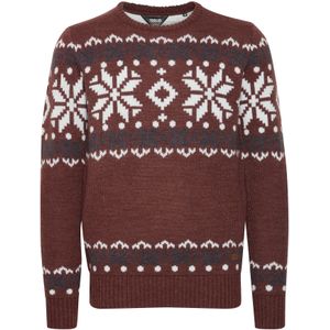 !Solid Trui 'Norwig'  bourgogne / wit