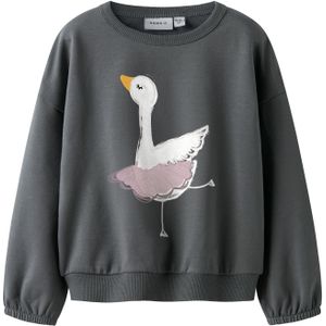 NAME IT Sweatshirt 'NMFSwana'  grijs / mauve / oranje / wit