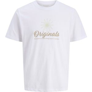 JACK & JONES Shirt  donkerbeige / wit