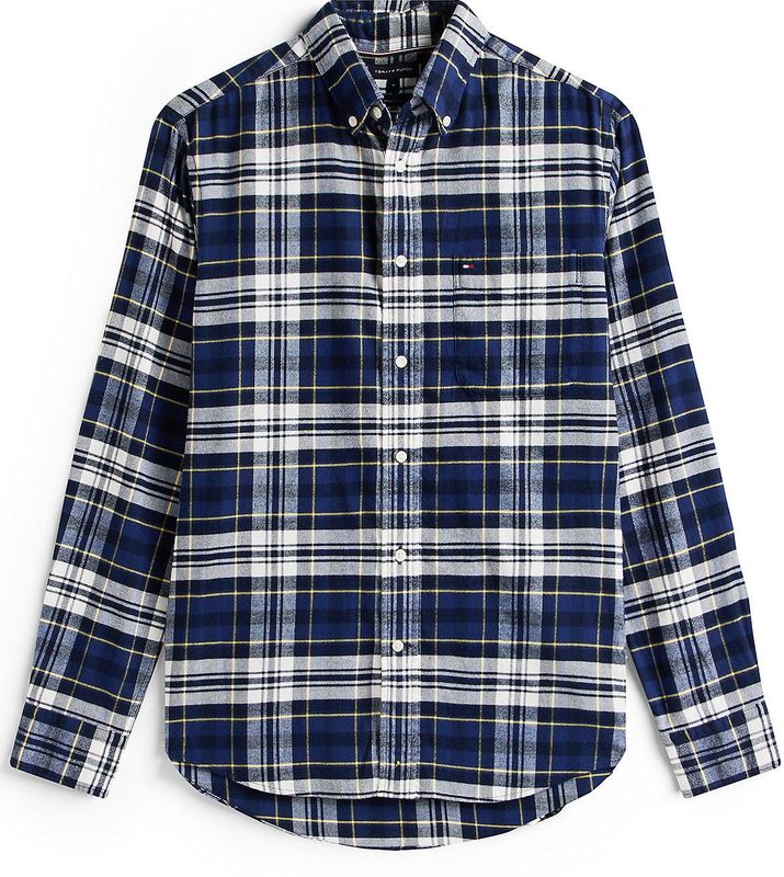 TOMMY HILFIGER - Overhemd - Navy - Geruit - Lange Mouw