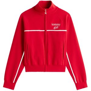 Tommy Jeans Gebreid vest  knalrood / wit