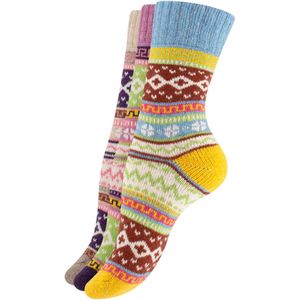 Vincent Creation Sokken 'Hygge'  beige / lichtblauw / geel / mauve