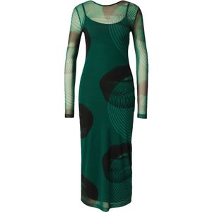 ABOUT YOU x Chiara Biasi Jurk 'Toni'  pueblo / jade groen / donkergroen / zwart