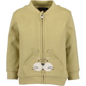 BLUE SEVEN Sweatvest  olijfgroen / wit