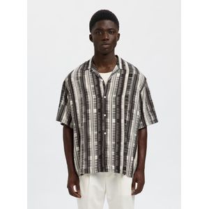SELECTED Overhemd  ecru / zwart / wit