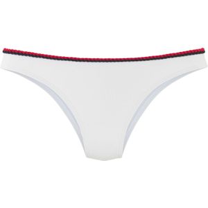 Unikleur Bikinibroekje - Wit - Recycling-Polyamide - Gevlochten Details
