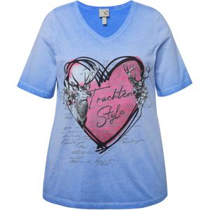 Ulla Popken Shirt  blauw / lichtblauw / pitaja roze / zwart