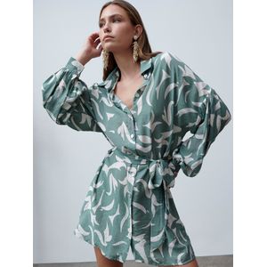 St MRLO Jurk 'Bligh'  smaragd / wit