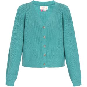 IZIA Gebreid vest 'Boho'  turquoise
