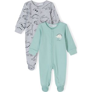 MINOTI Rompertje/body  blauw / grijs / wit