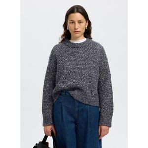 SELECTED Trui  blauw gemêleerd / wit