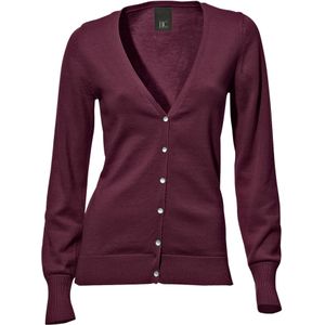 heine - Gebreid Vest - Bordeaux - Slanke Pasvorm - Lange Mouw