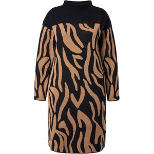 Ulla Popken Gebreide jurk  lichtbruin / zwart