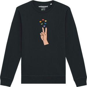 Watapparel Sweatshirt ' Spread love '  gemengde kleuren / zwart