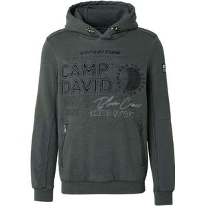 CAMP DAVID Sweatshirt  donkergroen / zwart / wit