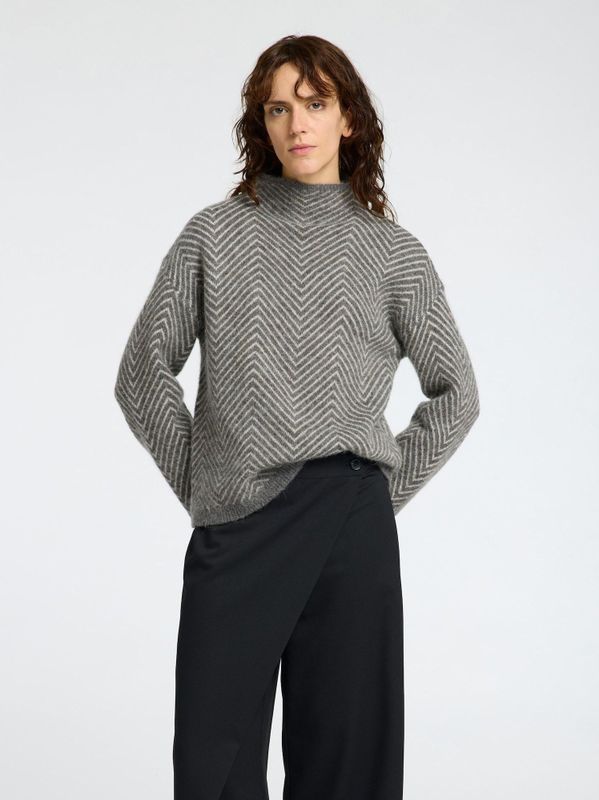 Visgraat Wolmix Sweater - Wol - Alpacawol - Tijdloos Patroon