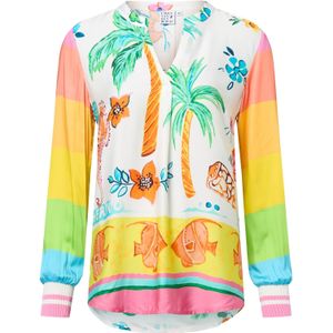 Emily Van Den Bergh Blouse  groen / rosa / rood / wit