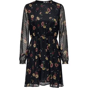 Only Petite Jurk 'ONLElli'  mosterd / olijfgroen / kersrood / zwart