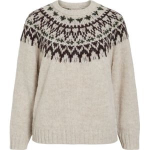 VILA Trui 'VITUI'  beige / chocoladebruin / groen