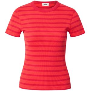 T-shirt - Gestreept - Jersey - Normale Pasvorm - Kwartmouw