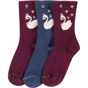 EWERS Sokken 'Schwan'  marine / goud / wijnrood / wit