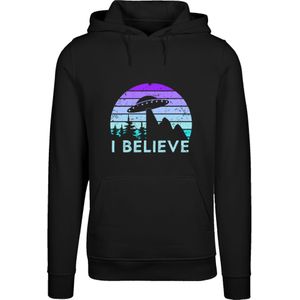 Sweatshirt 'I BELIEVE UFO Alien Raumschiff Retro'