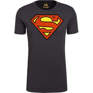 LOGOSHIRT Shirt 'Superman Logo'  grijs