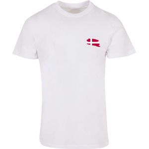 F4NT4STIC Shirt 'Dänemark Flagge Denmark'  rood / wit