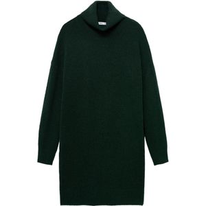 MANGO Gebreide jurk 'TALDOTEC'  donkergroen