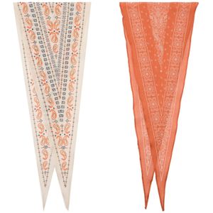 MANGO Doek  crème / enziaan / oranje / wit