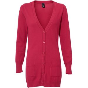Unikleur Vest - Rood - 100% Katoen - Lange Mouwen - Knoopsluiting